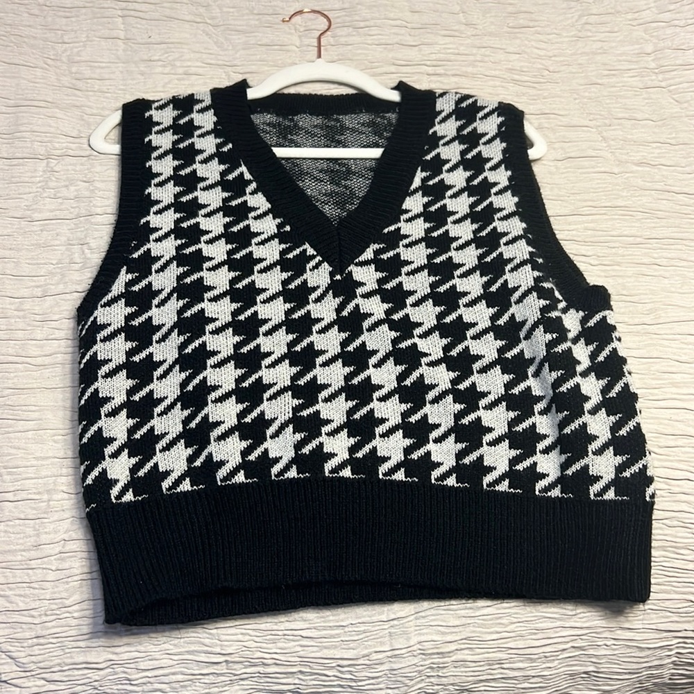 White & Black Sweater Vest